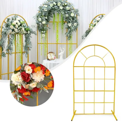 Image de Arche de mariage, arche de jardin, arche en fer forgé, cadre floral, avec décoration florale