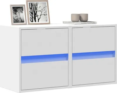 Image de Maison Exclusive - Meubles TV avec éclairage LED 2 pièces Blanc 41x31x45 cm