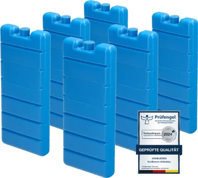 Produktbild von VonBueren 6 x Kühlakku | je 200 g | ca. 16,5 x 7,5 x 2 cm | Kühlakkus für Kühltasche und Kühlbox