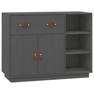 Produktbild von Sideboard Grau 98,5x40x75 cm Massivholz Kiefer