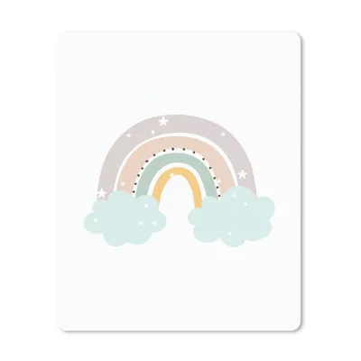 Produktbild von MuchoWow® Mauspad Mousepad Regenbogen - Sterne - Punkte - Wolken - Kinder 30x40 cm - Mousepads - Maus Mat - Pad - Mausunterlage - Mausmatten