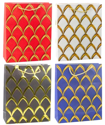 Productafbeelding van Elegant cadeauzakje met gouden decoraties 32 x 26 x 12 cm