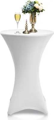 Immagine prodotto di Yakimz copritavolo da bar copritavolo da bar elastico copritavolo da bistrot bianco Ø 60 cm