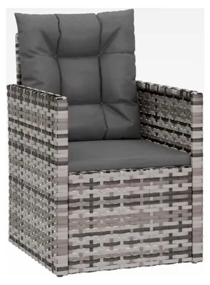 Produktbild von Gartensessel mit Kissen aus Poly Rattan in Grau