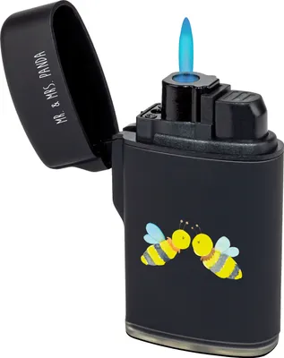 Produktbild von Mr. & Mrs. Panda sturmfeuerzeug Biene Liebe - Schwarz - Geschenk, zigarettenanzünder, Gasfeuerzeug, Feuerzeug, Feuerzeuge, Zünder