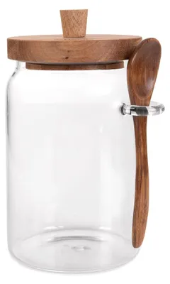 Produktbild von HOMLA CARLOS Glasbehälter mit Akazienlöffel 0,9 l