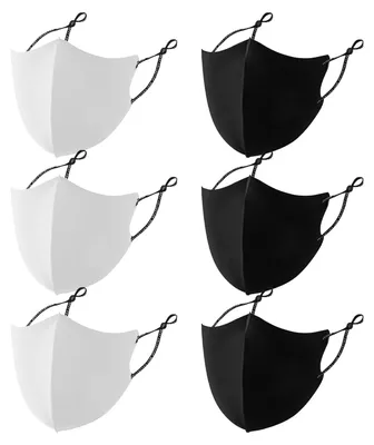 Imagen del producto de Mascarillas faciales, 6 unidades, reutilizables, ajustables, transpirables, para uso en exteriores