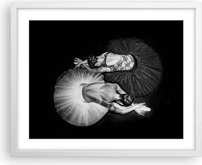 Produktbild von Gerahmtes Poster - Weißer Rahmen - Ballerinas Ballett Tanz - 50x40 cm - Wand Bild - Wanddeko - Wandbilder - Kunstposter - Wandposter - Bilderrahmen - Bilder - Kunstdruck - P2WAA50x40-5050