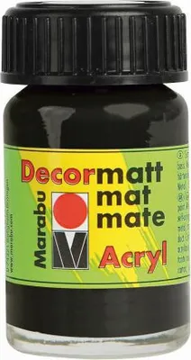 Produktbild von Marabu 1401 39 073 Decormatt Acryl, Schwarz 073, 15 ml