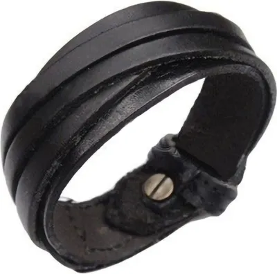 Produktbild von Armband Mehrschichtiges Persönlichkeits-Kunstleder-Punk-Geflochtenes Armband für den Alltag-Schwarz