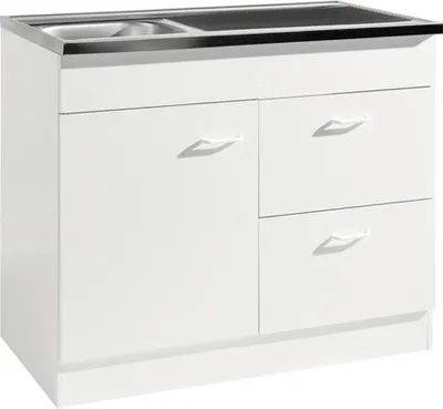 Produktbild von Held Möbel Spülenschrank inkl Spüle Keine BxTxH 100 x 60 x 85 cm weiß matt zerlegt 954.8001