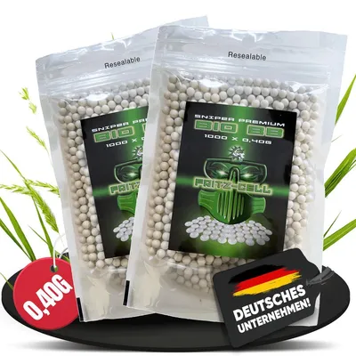 Produktbild von Biologisch abbaubare Airsoft BBs Sniper 6mm, 0,40g, 2000 Stück, wiederverschließbarer Beutel