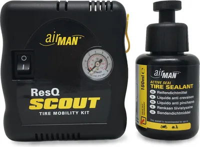 Obrázok produktu pre Súprava AIRMAN ResQ Scout Mini Compressor + fľaša na tesnenie pneumatík