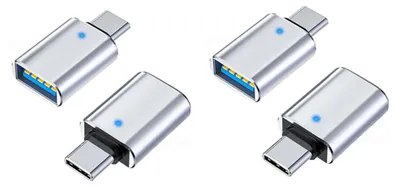 Immagine prodotto di INF Adattatore Type-C OTG 4 pezzi Alluminio USB 3.0 5Gbps per smartphone e PC D'argento