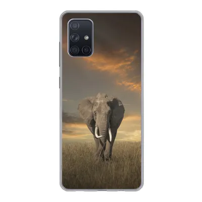 Produktbild von MuchoWow® Handyhülle Schutzhülle Hülle für Samsung Galaxy A51 5G Elefant - Tiere - Gras - Natur Silikon Softcase Handy Hülle - Abbildung
