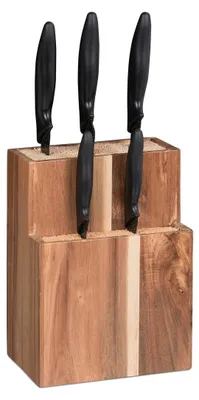 Produktbild von Messerblock leer Messerhalter Messerständer - Akazienholz - 11 Messer - 24 x 18 x 11,5 cm - Natur
