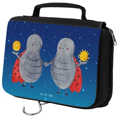 Produktbild von Mr. & Mrs. Panda kosmetiktäschchen Sternzeichen Zwilling - Sternenhimmel Blau - Geschenk, Zwillingsbruder, badtasche, Schminktasche, Zwillinge, Zwillingsschwester
