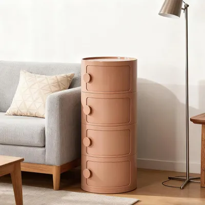 Produktbild von 360Home Kleiner Schrank Haushaltsaufbewahrungsschrank Nachttische & -schränke、Altrosa [ZGG7489]