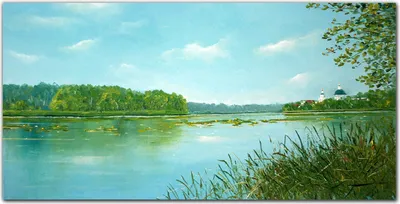Produktbild von Coloray - Bild aus Glas - Glasbilder - 100 x 50 cm - Glasblock mit Bild Gehärtetes Glas Wohnzimmer Dekoration Wanddekoration Küche - Lake Forest Natur