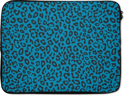 Produktbild von MuchoWow® Laptop Hülle 15 Zoll Panther Druck - Blau - Design - Tiere Laptoptasche - Laptoptasche - Sleeve - Rundum-Schutz