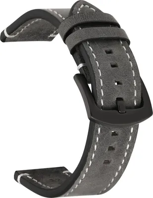 Produktbild von Set 18 mm 19 mm 20 mm 22 mm 24 mm Uhrenarmband Retro verstellbar universell verschleißfest bequemer Ersatz mit Federstegen Echtleder-Uhrenarmband für den täglichen Gebrauch-Grau,18mm