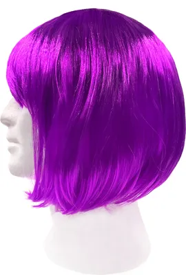 Produktbild von Oblique Unique Perücke Bob Kurzhaar Frisur lila für Damen Mädchen für Fasching Karneval Halloween Motto Party