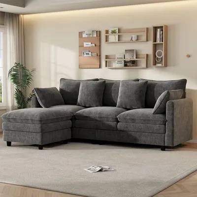 Produktbild von L-förmiges Ecksofa mit Chaiselongue 212×150×90 cm Grau