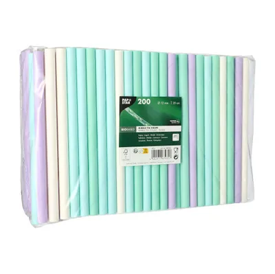Produktbild von 28800 Bubble Tea Papierstrohhalme Ø 12 mm · 20 cm farbig sortiert