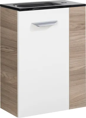 Produktbild von Fackelmann SBC LUXOR Gäste WC Set 2-teilig 45 cm, Braun hell/Weiß, links, Glas Anthrazit