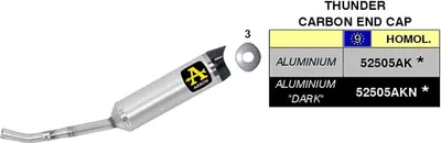 Immagine prodotto di Marmitta slip-on ARROW street thunder alluminio scuro e fondello per Yamaha Wr 125 r/x
