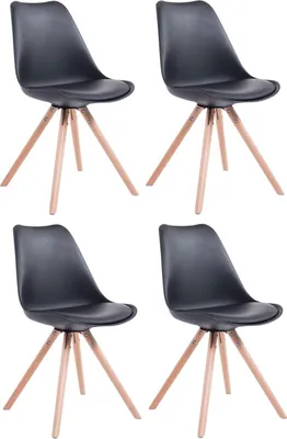 Immagine prodotto di Set di quattro sedie da pranzo, sedie da pranzo, alto comfort - Similcuoio e legno