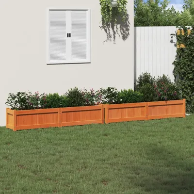 Produktbild von Pflanzkübel 2 Stk. Wachsbraun Massivholz Kiefer
