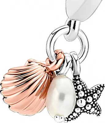 Image de Charms pour bracelets Pandora : coquillage, perle, étoile de mer