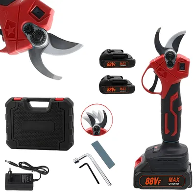 Produktbild von Akku-Gartenschere, elektrische Gartenschere, Schnittdurchmesser 0-30 mm, fortschrittliche Digitalanzeige, mit 2 Akku, 21-V-Gartenschere, Baumschere