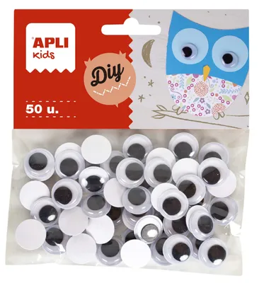 Produktbild von APLI Augenbeutel, Schwarz, selbstklebend, 15 mm, 50 Stück
