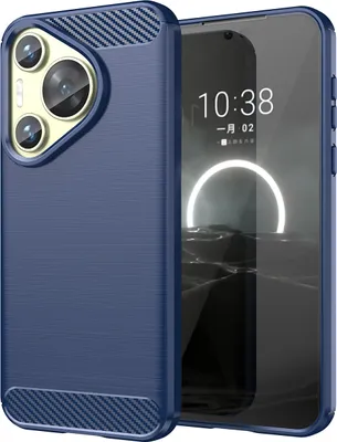 Produktbild von Hülle für Huawei Pura 70 Carbon-Faser Weich TPU Silikon Stoßfest Handyhülle Blau