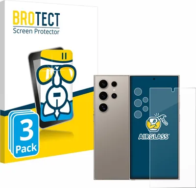 Produktbild von 3x BROTECT Schutzglas für Samsung Galaxy S24 Ultra (case-friendly) (Display+Kamera) Schutzfolie Panzer Folie Glas Display Schutz klar