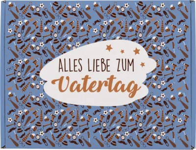 Produktbild von Geschenkbox zum Vatertag mit Männer-Motiv – Geschenkverpackung aus stabiler Pappe (Größe C)