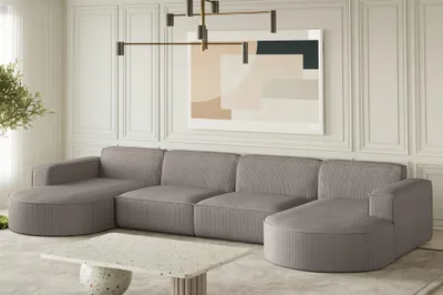 Produktbild von Wohnlandschaft U-Form Sofa PALMA XL in Stoff Scala Grau