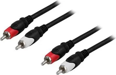 Image de Câble audio DELTACO, 2xRCA ha - ha, 0,5m