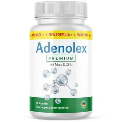 Produktbild von Adenolex Premium Kapseln | für mehr Leidenschaft | mit L-Arginin, L-Citrullin und Maca | 60 Kapseln Inhalt