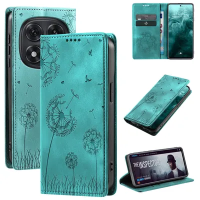 Produktbild von Handyhülle für Xiaomi Redmi Note 15 Pro 5G RFID Schutz Klapphülle Case Cover Design Blume Pusteblume Schutzhülle Farbe: Türkis