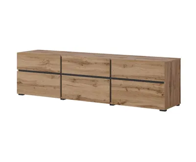 Zdjęcie produktu dla Szafka RTV CROSS 3K3S 180cm dąb wotan/czarna