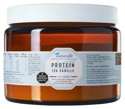 Immagine prodotto di naturafit Proteina 136 Vaniglia in polvere, 200 g polvere