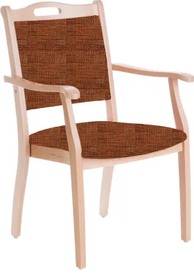 Produktbild von Seniorenstuhl Sabine Armlehnenstuhl Pflegestuhl Stoff Lawa Orange