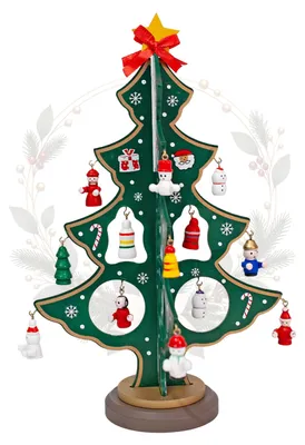 Produktbild von Weihnachtsbaum aus Holz mit Anhängern, ca. 25 cm