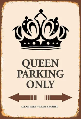 Produktbild von vianmo Holzschild 18x12 cm Queen parking only Korona Parkplatzschild