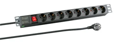 Image de EFB EK622DE.2 EFB 19" 1HE Steckdosenleiste 8xCEE 7/3 mit Schalter,Schwarz