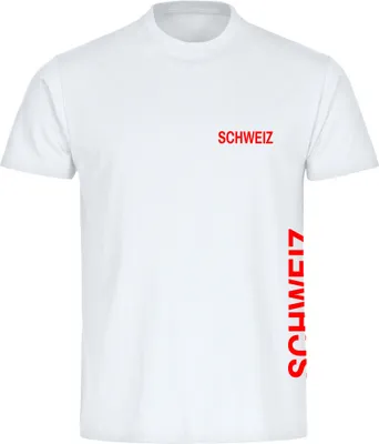 Produktbild von multifanshop Herren T-Shirt - Schweiz - Brust & Seite, weiß, Größe XXL