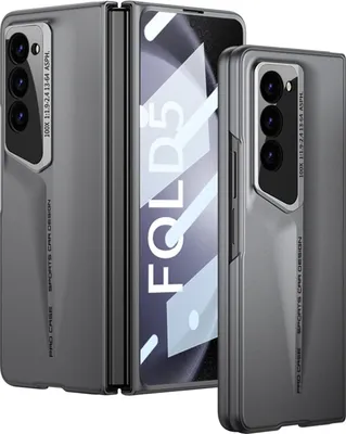 Produktbild von Hundyhülle für Samsung Galaxy Z Fold 5, Eingebautem Bildschirmschutz, Ultradünne Hartes Matt PC Kratzfest Schutzhülle Grau